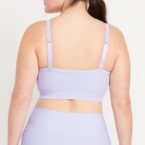 Old Navy Light Support Seamless Ribbed Sports Bra Orchid Purple Size XL NEW - Picture 2 of 6